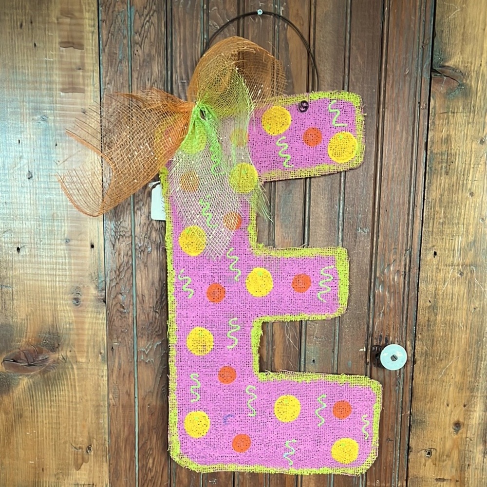 Hand Crafted Pink and Yellow Art Decals Wall Decor